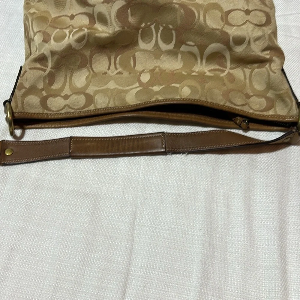 Y2K Coach Vintage Signature Sarah Optic Tan Hobo Bag F15667 - Picture 12 of 14